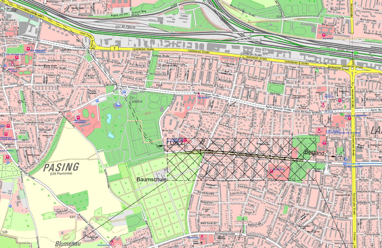 Mehr über den Artikel erfahren Verlängerung der U5 West vom Laimer Platz bis Pasing, Baulos 1